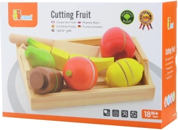 Houten snijfruit met dienblad