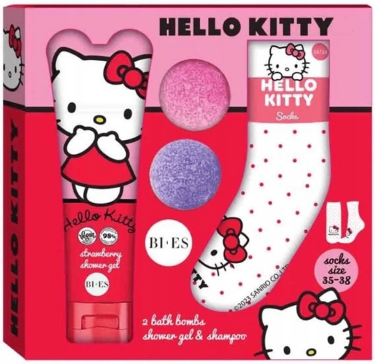 Hello Kitty cadeau-set voor bad en douche met shampoo en sokken