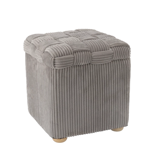 Quadratischer Strickpouf 40 × 40 × 45 cm hellgrau