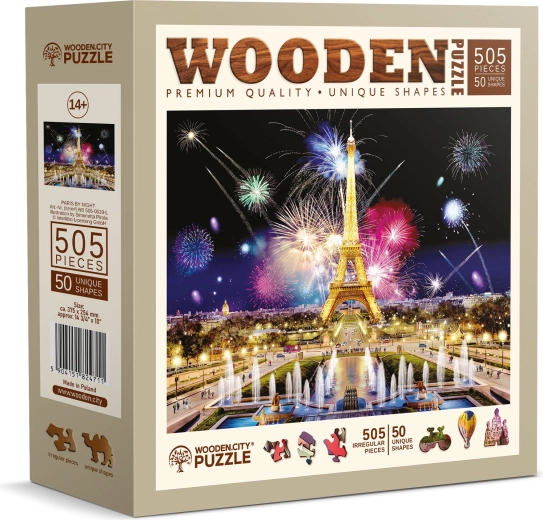 Puzzle en bois Paris nocturne 505 pièces par WOODEN CITY