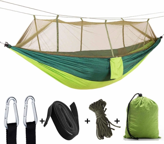 Garden Hammock with Mosquito Net - Green