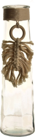 Glass Vase Macramé 9 × 9 × 35 cm