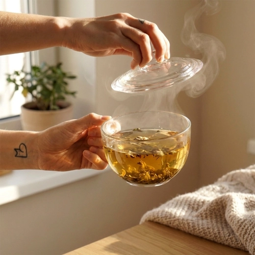 Behoud van temperatuur en aroma dankzij het glazen deksel