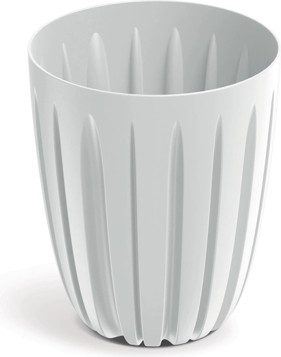 white plastic flower pot WARIO 13.7 cm with insert