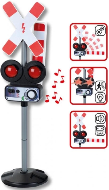 Railroad barriers with lights and sound for children