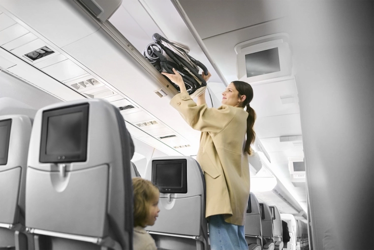 Automatic folding to cabin baggage size