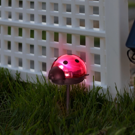 Solar LED-tuinlamp in de vorm van een lieveheersbeestje met koud wit licht - 1 stuk