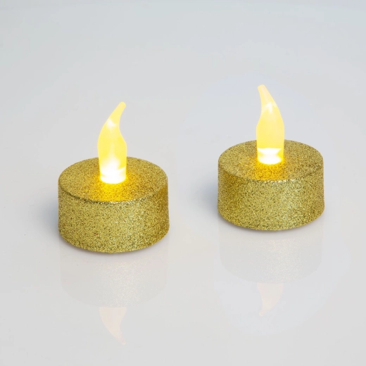 Silbernes LED-Teelicht mit Batterien – 1 Stück