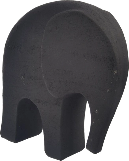 Statuette décorative d’éléphant en polyrésine, noire 20 cm