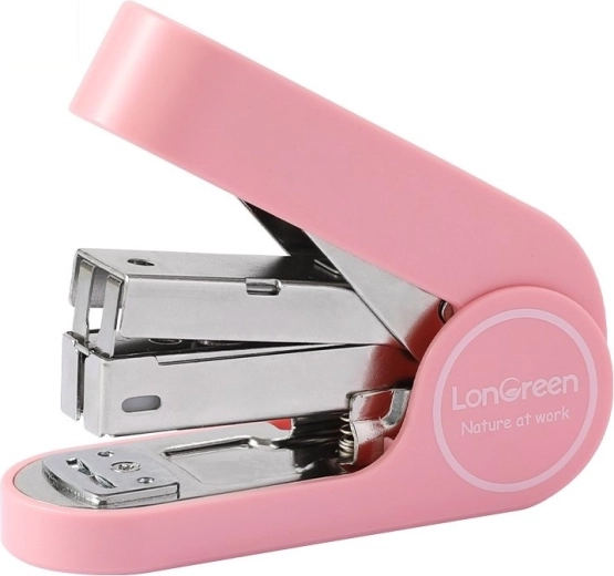 Agrafeuse Deli LonGreen jusqu’à 25 feuilles, rose