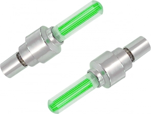 Illuminated valve caps – green, set of 2 pcs