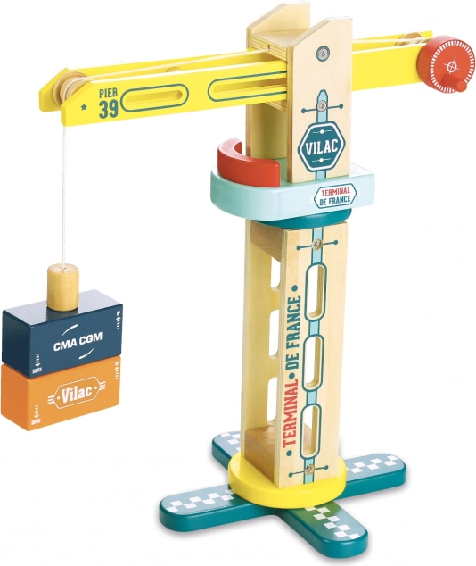 Vilac Vilacity dockside crane wooden magnetic