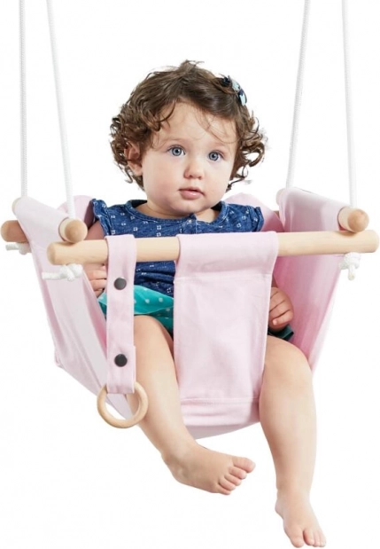 Kindertextielen schommel van katoen – roze