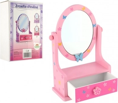 Boîte à bijoux en bois avec miroir pour petites princesses