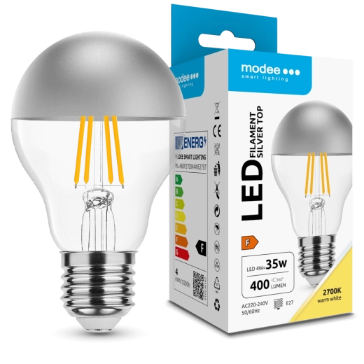 Modee LED-Lampe Filament A60 Silver Top 4W E27, 2700K, 400 lm