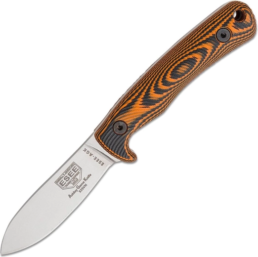 Couteau de chasse ESEE AGK avec lame CPM S35VN, stonewash, manche G10