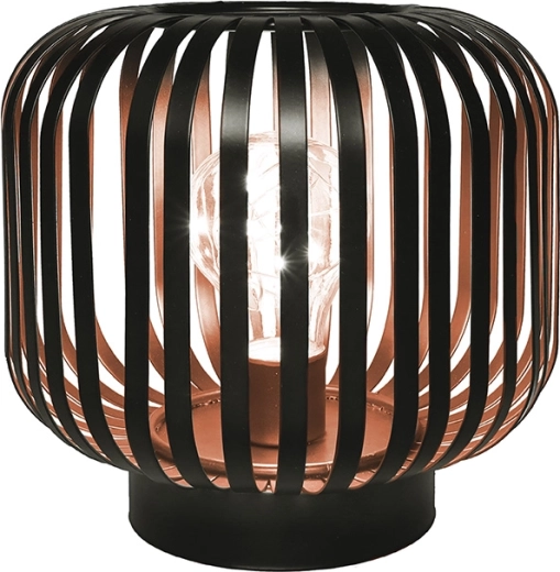 Solight ovale metalen lantaarn met micro-leds, warmwit, koperkleurig