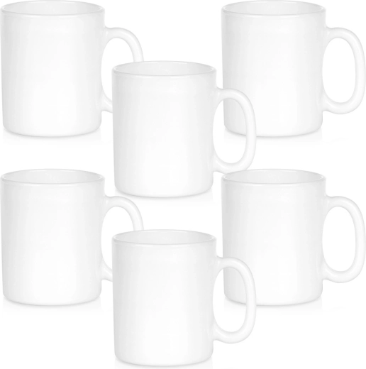 Set aus 6 weißen Glasbechern 300 ml