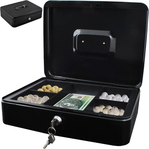 Grande caisse à monnaie en métal Malatec – noire