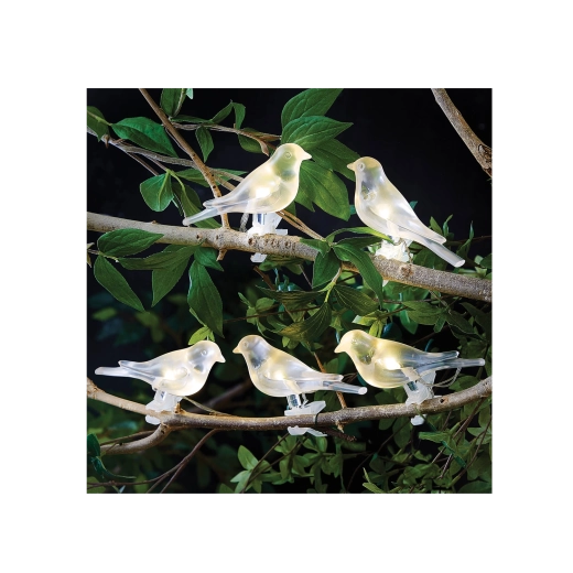Decorative birds with warm white light