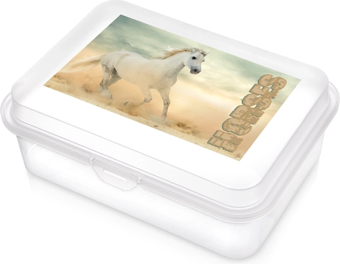 Transparente Lunchbox mit Pferdemotiv 750 ml