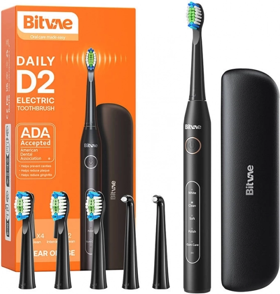 Brosse à dents sonique avec jeu de têtes et étui de voyage