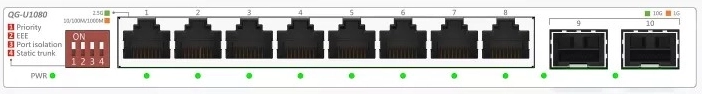 Two 10G SFP+ uplinks for lightning‑fast backbone connections