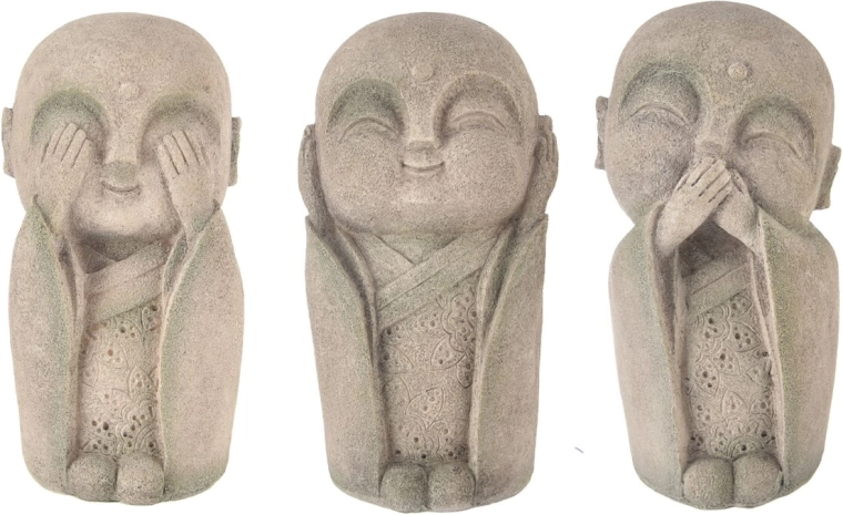 Decorative polyresin Buddha figurine “see no evil / hear no evil / speak no evil” 27 cm (mixed variant)
