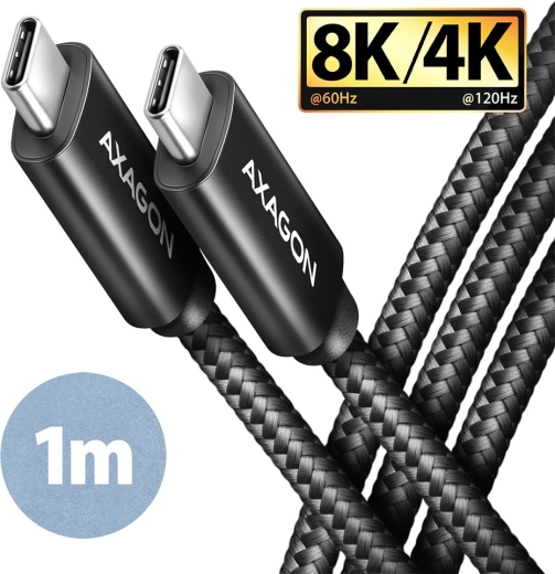 Câble USB‑C vers USB‑C, USB4 Gen 3x2 1 m, PD 100 W, 8K HD, ALU, tressé noir