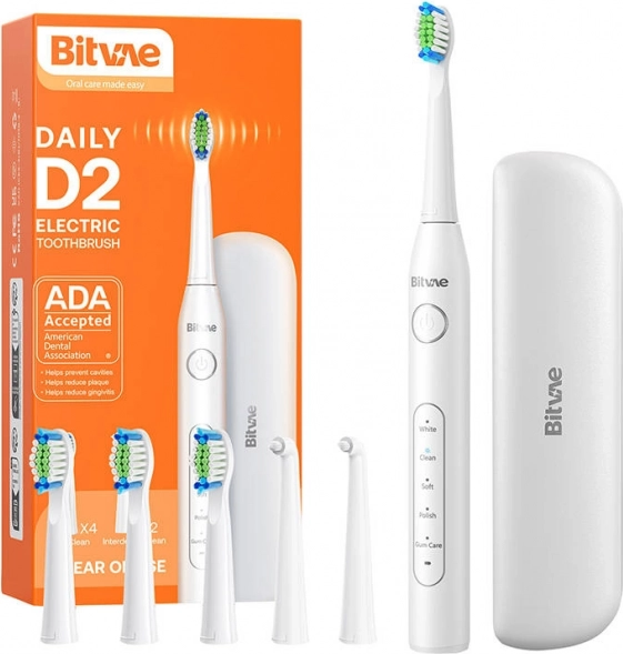 Brosse à dents sonique avec ensemble d'embouts et étui de voyage