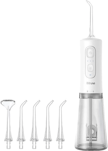 Water flosser with nozzle set Bitvae C2 white