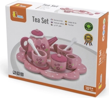 Kinderthee- en koffieset Viga op dienblad