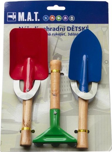 Kinderset tuingereedschap met houten handvat, 3-delig