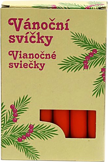 Red dripless candles for Christmas trees - 12 pcs