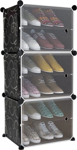 6 shelves and transparent dust-protection doors