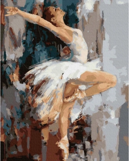Kecja schilderen op nummer: ballerina in dans 40 × 50 cm