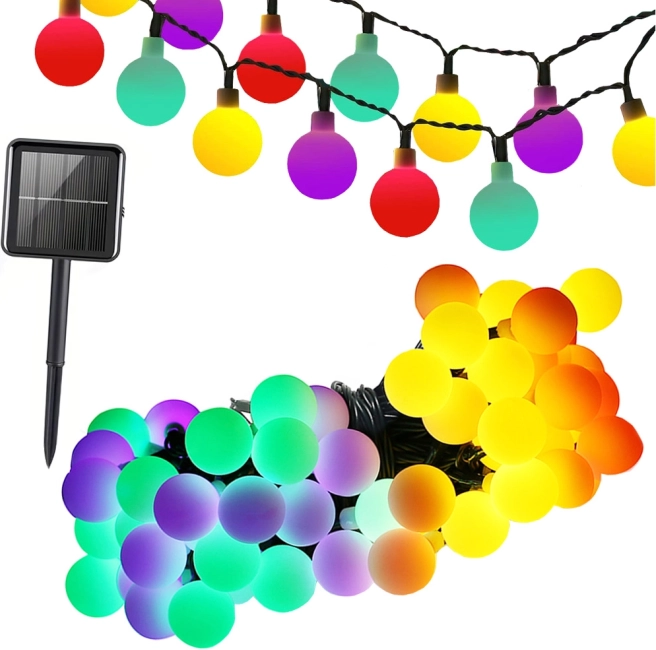 Guirlande solaire de jardin avec lumières LED multicolores