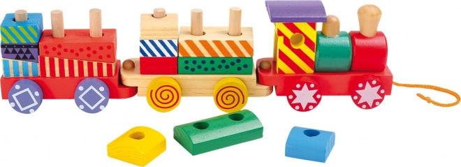 Pull-along wooden train colorful small foot