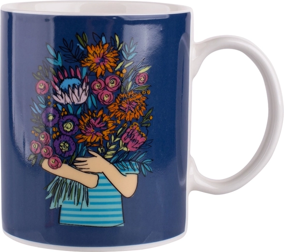 Tasse simple 300 ml avec décor « bouquet grenat »