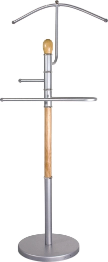 Valet Stand RONNIE chrome/light wood 46 × 27 × 107 cm