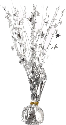 Zilver ballonnengewicht van kunststof (UH) 32 cm