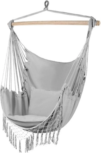 Hanging Brazilian Chair with Cushions Gardlov – Gray