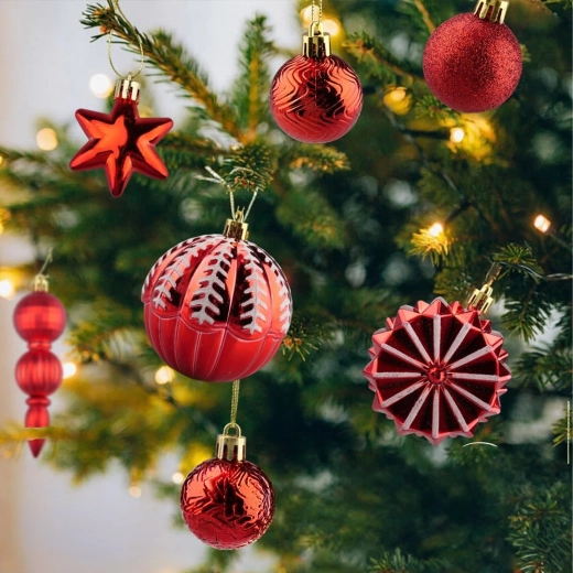 Variety of ornaments for a festive tree