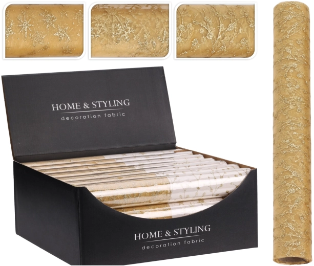 Tissu décoratif en polyamide doré 500 × 30 cm