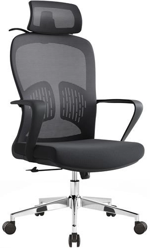 Chaise de bureau ergonomique Baby Mix avec appuie-tête et soutien lombaire noire
