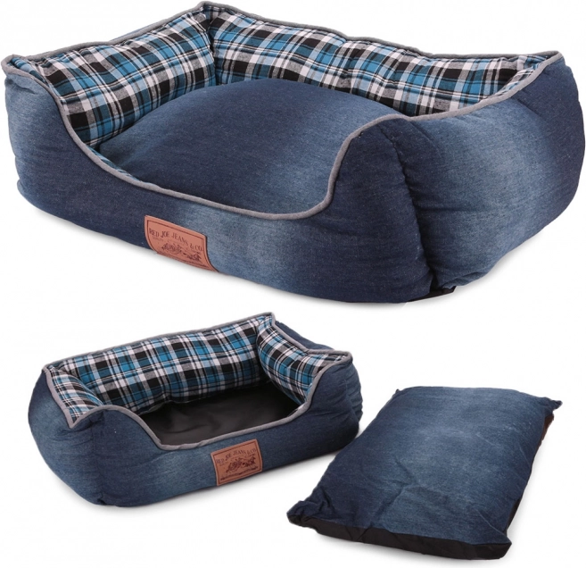 Hundebett und Katzenbett mit abnehmbarem Kissen L