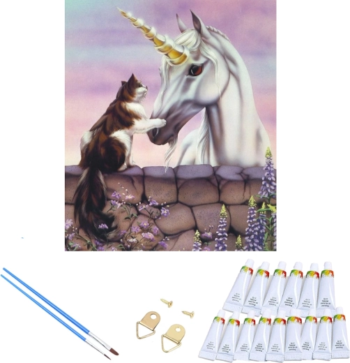 Komplettes Set mit Farben und Pinseln