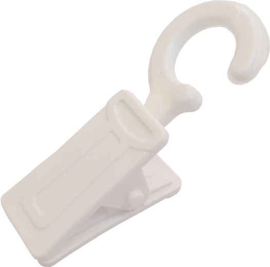 Pinces en plastique pour fixer les tissus, blanches, 10 pcs