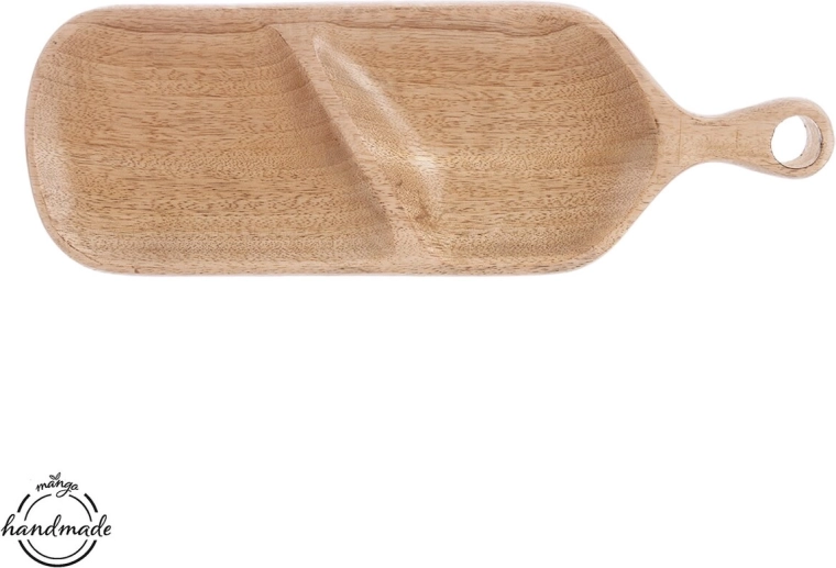 Plateau de service compartimenté en bois de manguier 40,5 × 14 cm