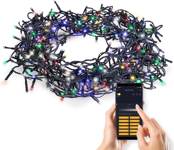 Solight slimme LED-wifi-kerstverlichting 400 LED 20 m, warm wit en meerkleurig